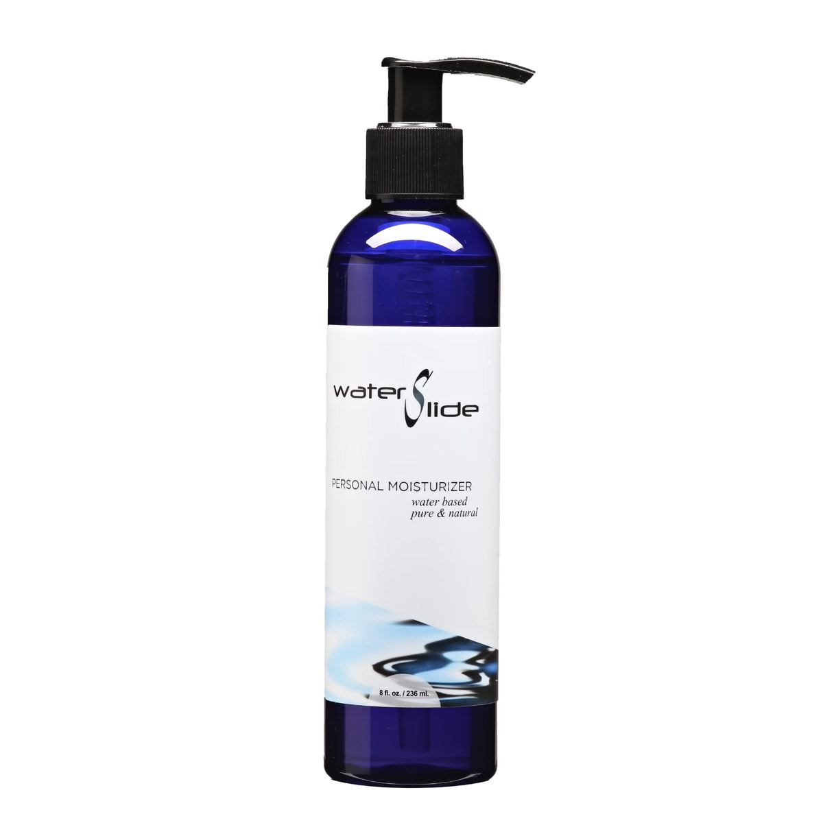 Earthly Body WaterSlide bottle 8oz shows natural, water-based formula for everyday use.