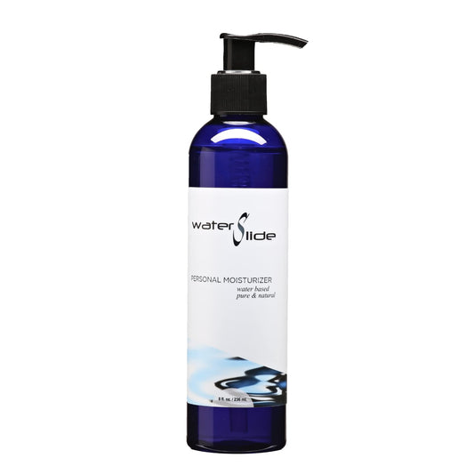 Earthly Body WaterSlide bottle 8oz shows natural, water-based formula for everyday use.