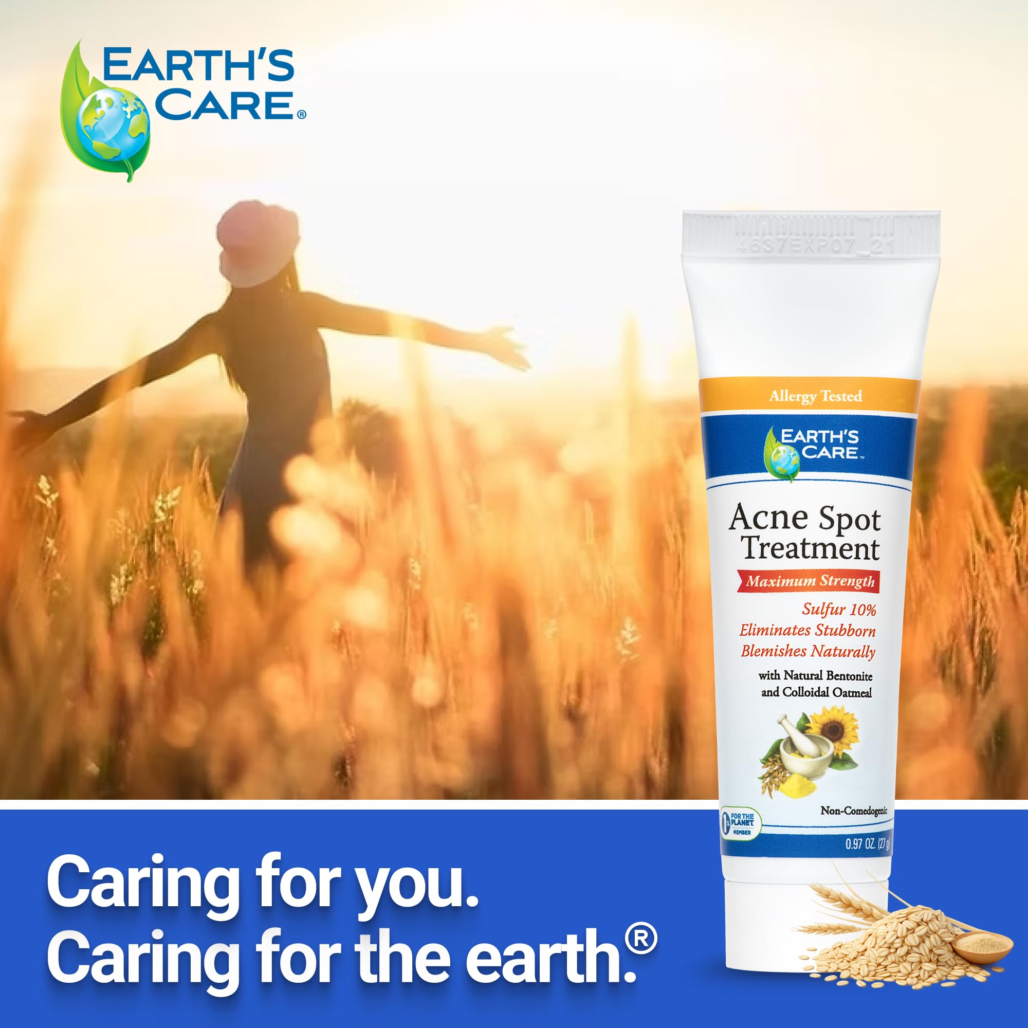 Earth's Care product label notes allergy-tested and fragrance-free for sensitive skin