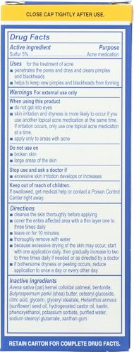 Earth's Care sulfur mask being applied to the face for targeted blemish care.