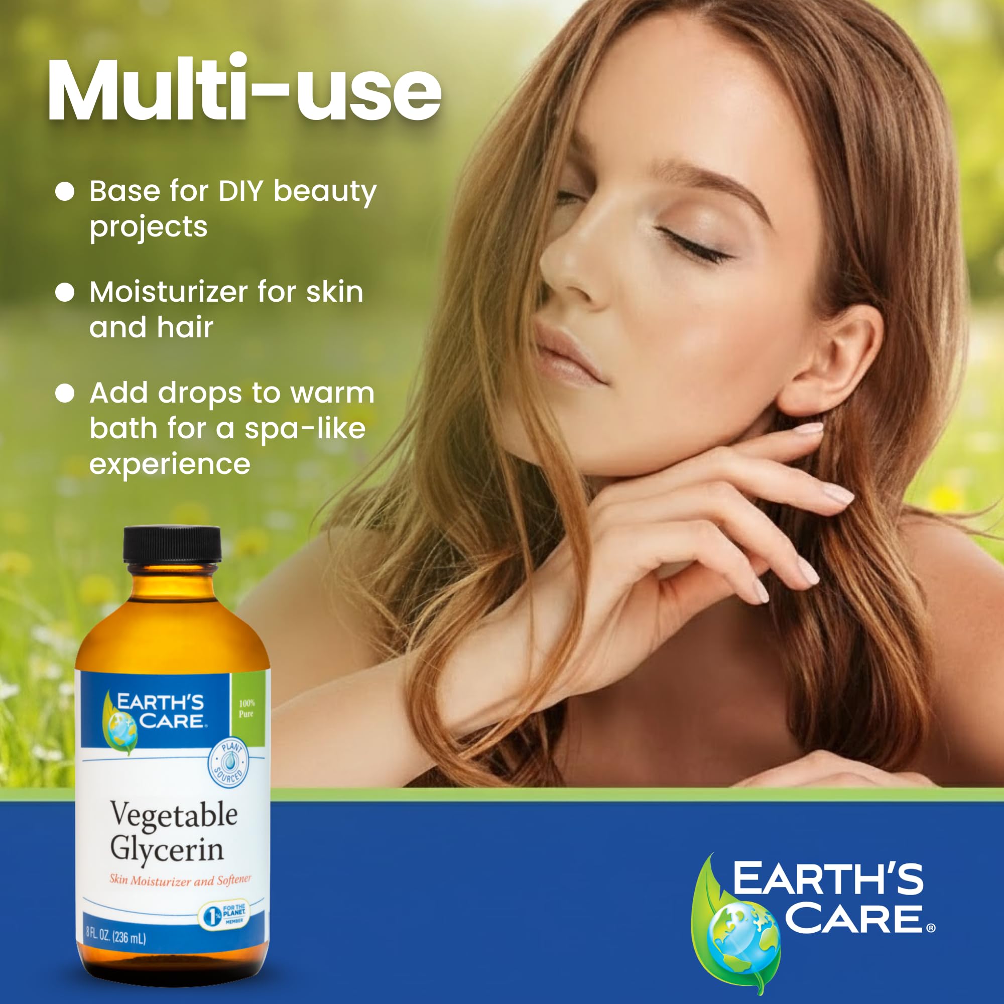 Earth's Care Vegetable Glycerin pour-spout demonstrates easy mixing.