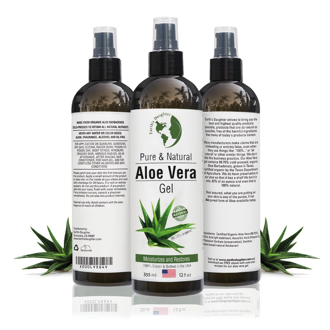 Earth's Daughter Aloe Gel packaging demonstrates a clean, simple ingredient list.