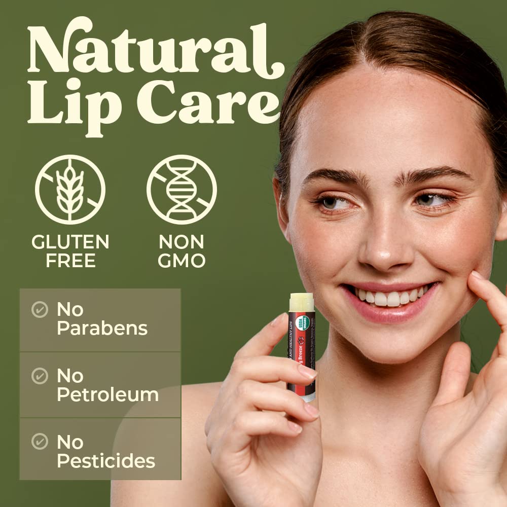 Earth's Daughter lip balm bing cherry 6-pack fruity moisture for on-the-go use.