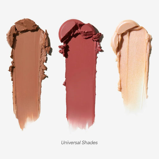 EarthsCure Glow Trio blush stick swatch delivers healthy flush and easy blending.