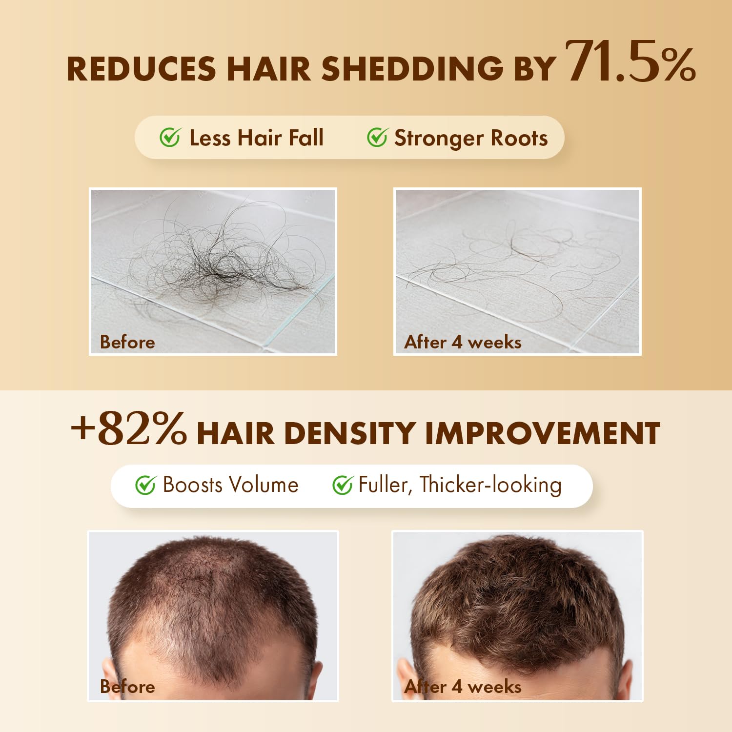 EarthShine Hair Growth Serum close-up on peptides label signaling reinforcing ingredients.