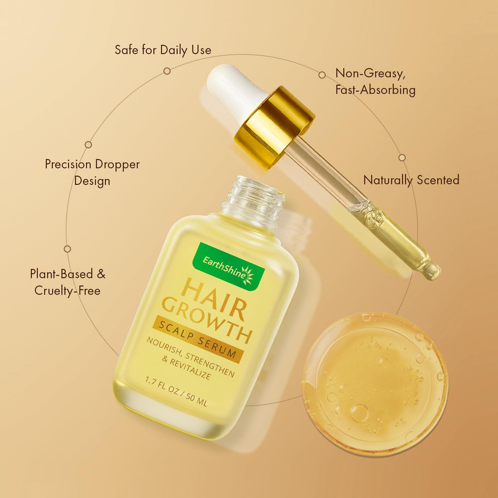 EarthShine Hair Growth Serum features rosemary oil blend for a refreshed, balanced scalp.