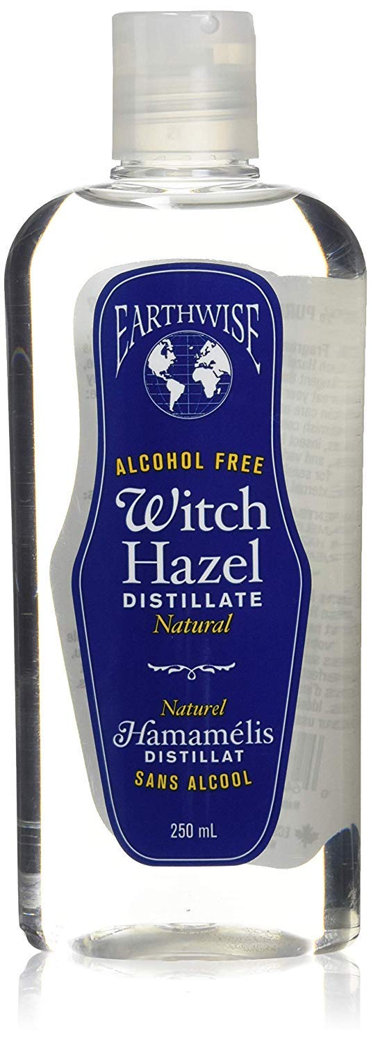EarthWise Aromatics witch hazel distillate bottle for gentle skin toning.