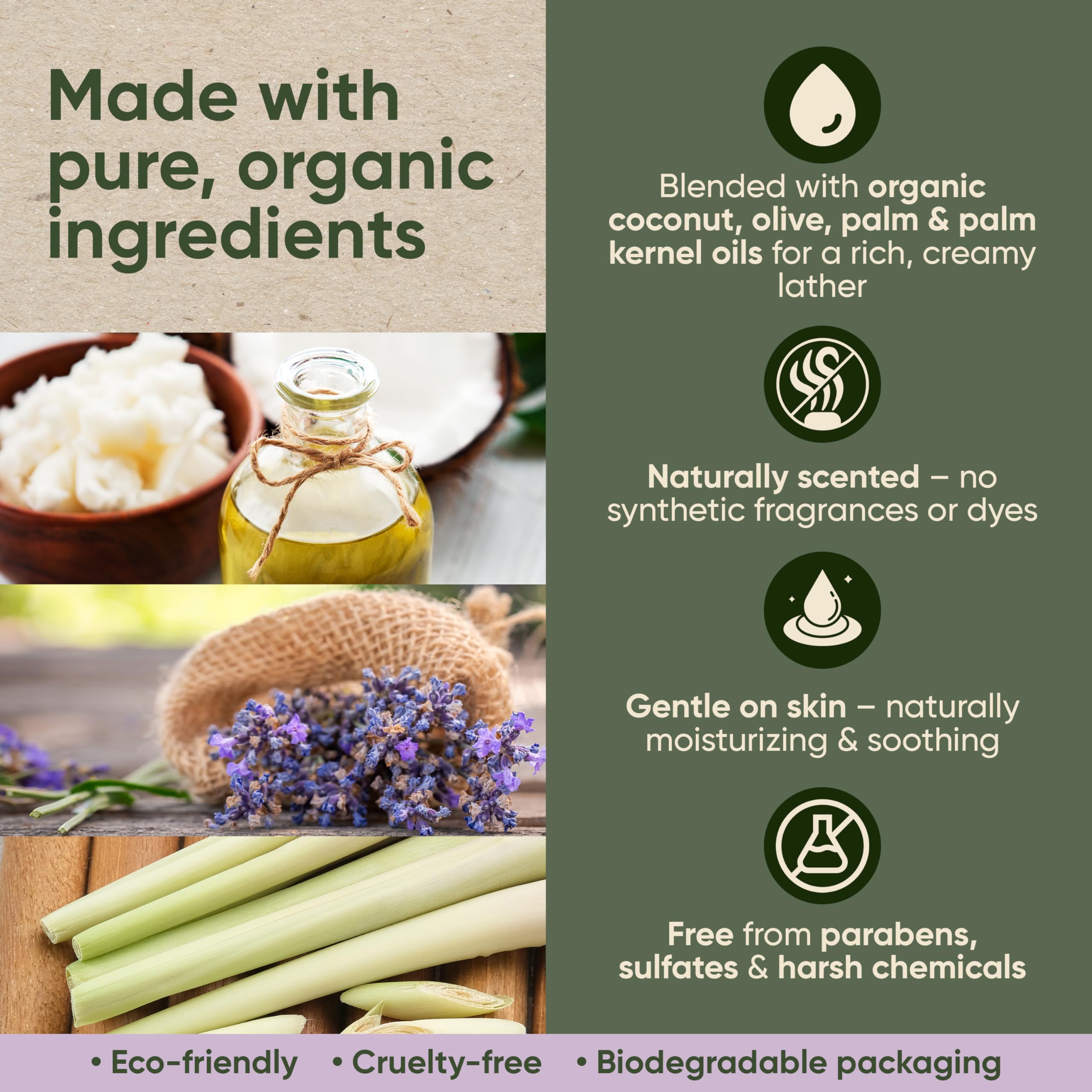 Earthy Essentials natural oils close-up shows organic base for gentle cleansing