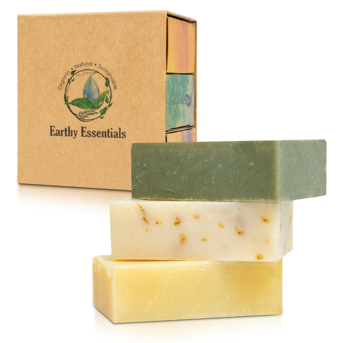 Earthy Essentials oatmeal-lavender-bar close-up showing creamy lather for gentle cleansing