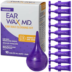 Earwax MD cleaning kit drops bottle for fast wax breakdown at home.