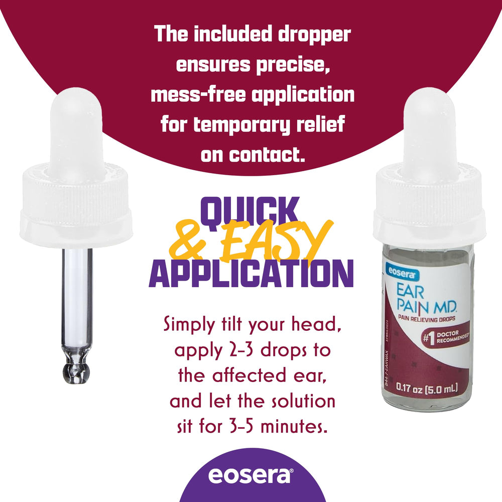 Three-step usage concept with Ear Pain MD for easy temporary ear relief
