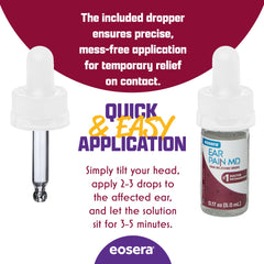 Three-step usage concept with Ear Pain MD for easy temporary ear relief
