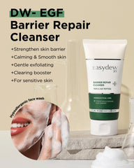 Foaming action of EASYDEW Barrier Repair Cleanser in silky lather