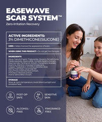 EaseWave scar cream for post-surgical scar near healing skin.