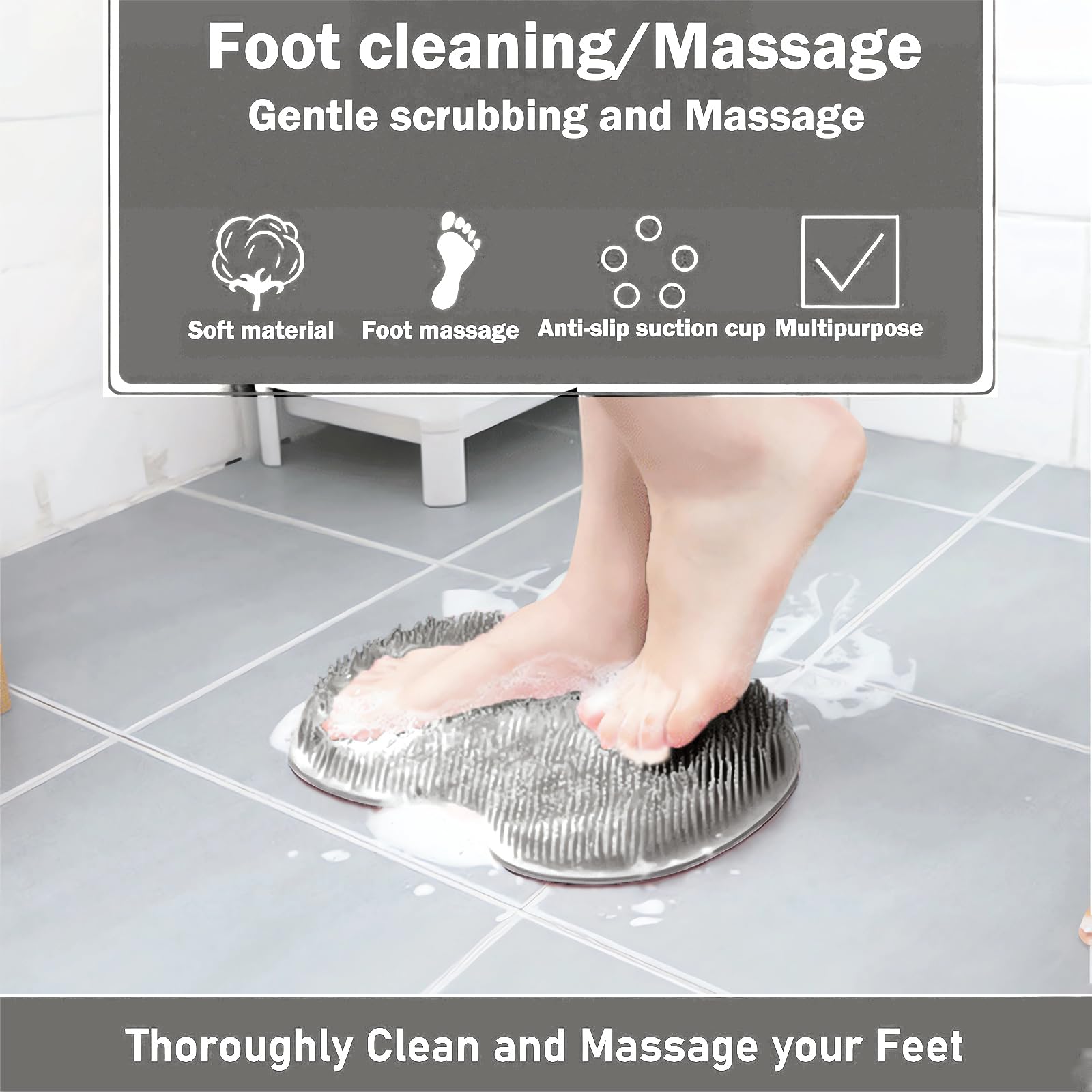 Easkite shower scrubber mat wall mounted for stable use in shower