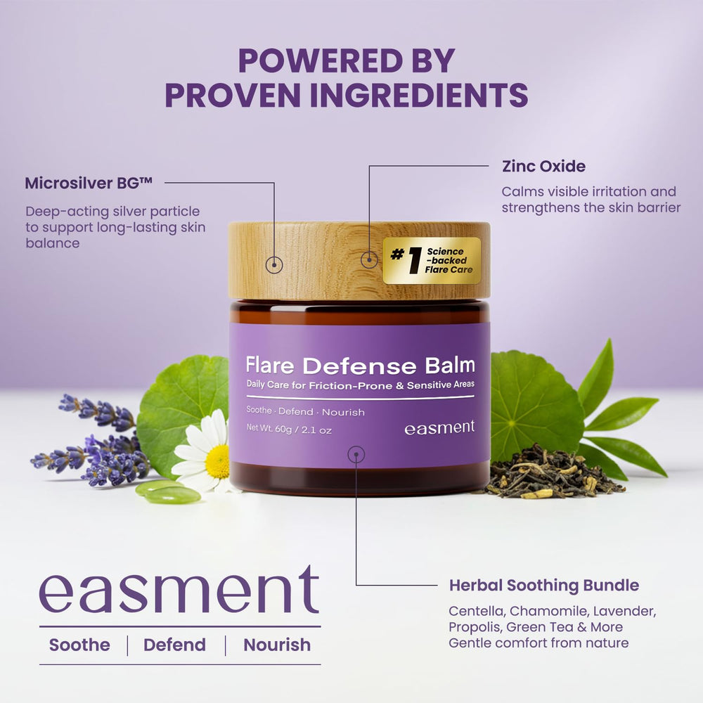 Easment Microsilver BG and zinc oxide illustration for skin comfort.
