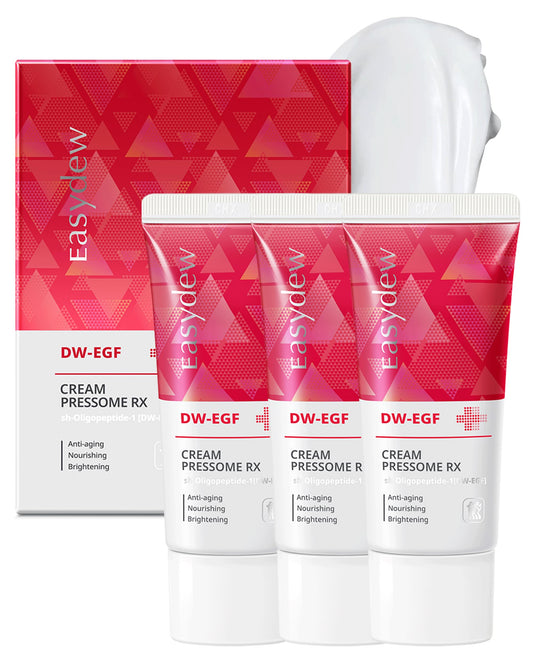 EASYDEW DW-EGF Pressome RX Cream jar closeup shows rich texture for hydration
