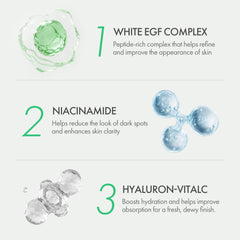 EASYDEW Niacinamide ingredient close-up signaling texture refinement benefits.