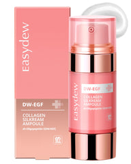 Easydew DW-EGF 55% Collagen Silkream bottle pour highlights hydration and lift.