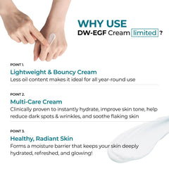 EASYDEW DW-EGF Cream dispensing action suggests quick absorption