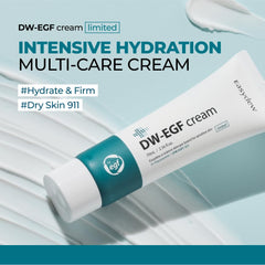 EASYDEW DW-EGF Cream label close-up highlights premium ingredients