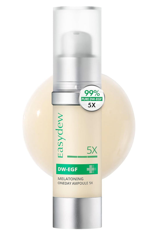 EASYDEW DW-EGF Melatoning Ampoule bottle front highlighting hydrating formula.