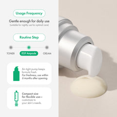DW-EGF Melatoning Ampoule absorbs quickly, leaving a weightless feel.