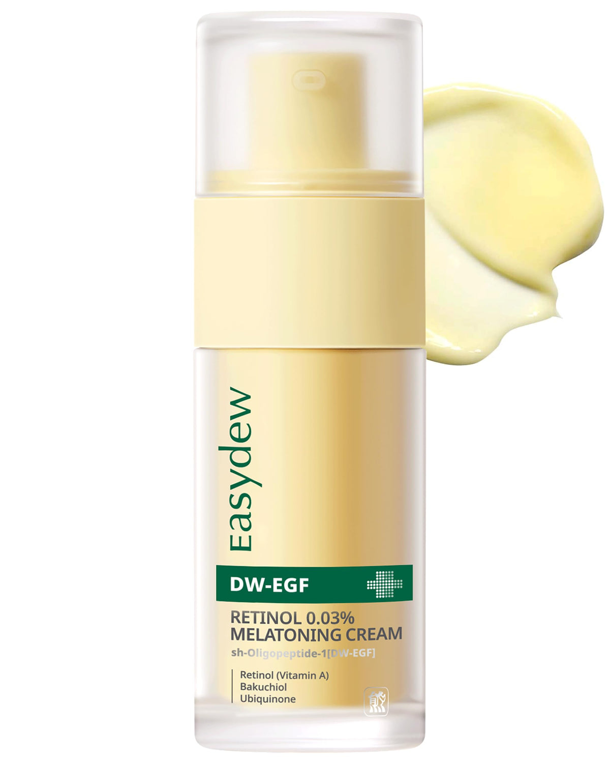 Easydew DW-EGF peptide cream bottle for gentle nighttime skincare routine.