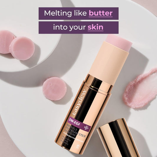 EASYDEW EGF Eye Stick being applied around the under-eye area for smooth, precise care