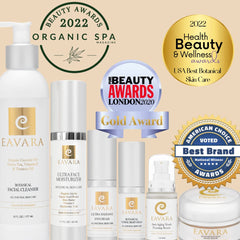 Eavara formula featuring hyaluronic acid and shea butter for lasting moisture.
