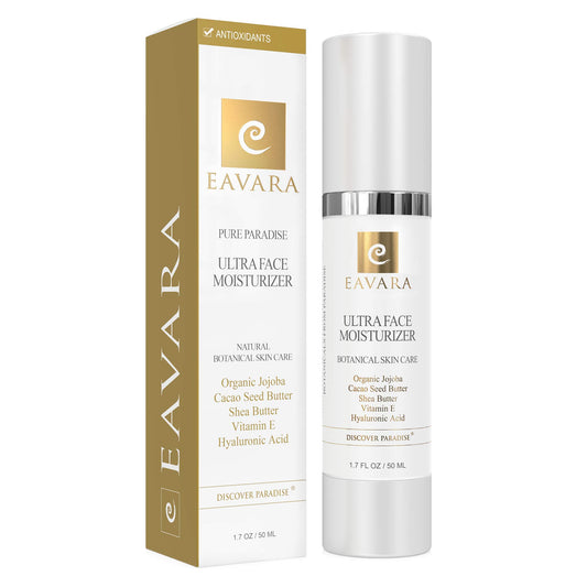 Eavara face moisturizer bottle pump promotes daily hydration and glow.