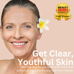 Eavara Organic Face Wash ingredient graphic shows aloe, coconut oil, and vitamins supporting skin health.