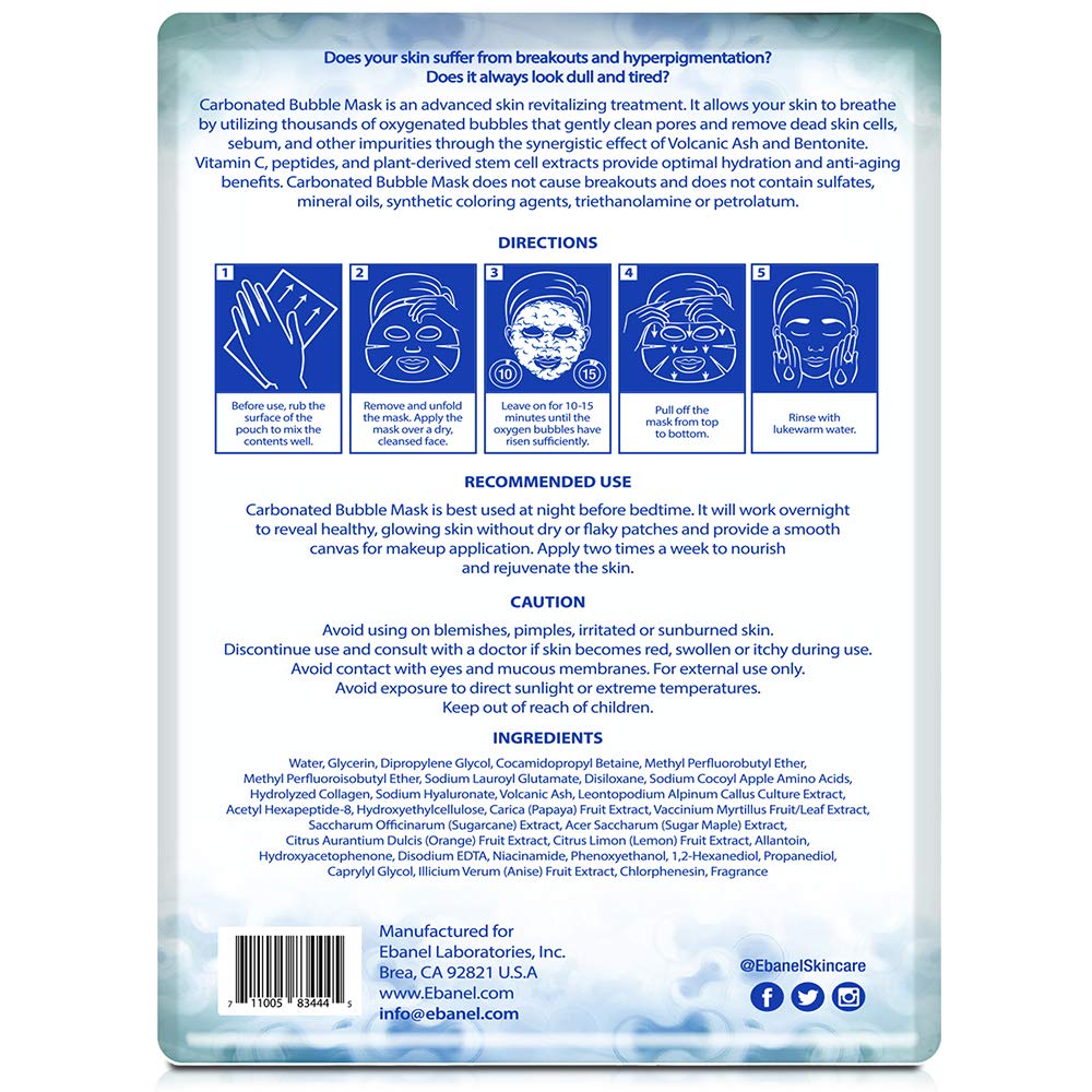 Ebanel 10-pack bubble mask set for routine skincare