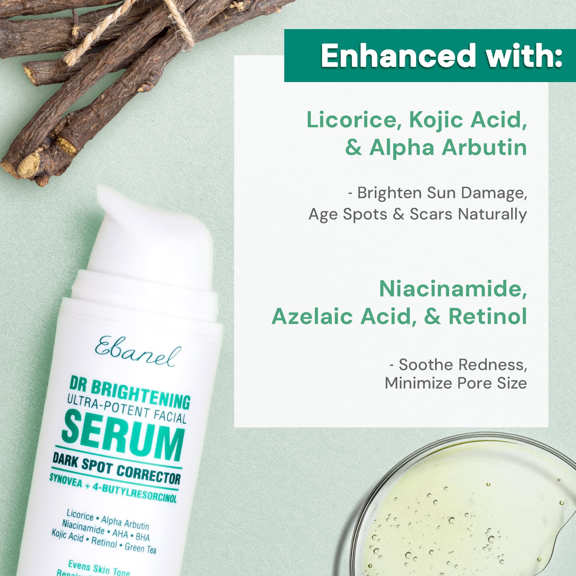Ebanel alpha-arbutin-clarity-boost emphasizes even tone and reduced discoloration.