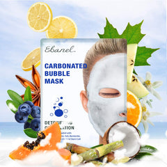 Ebanel carbonated bubble mask packaging displays a 10-mask set for routine skincare