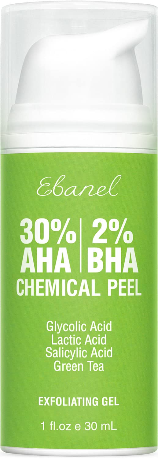 Ebanel chemical peel bottle pour enables controlled, even application for at-home exfoliation.