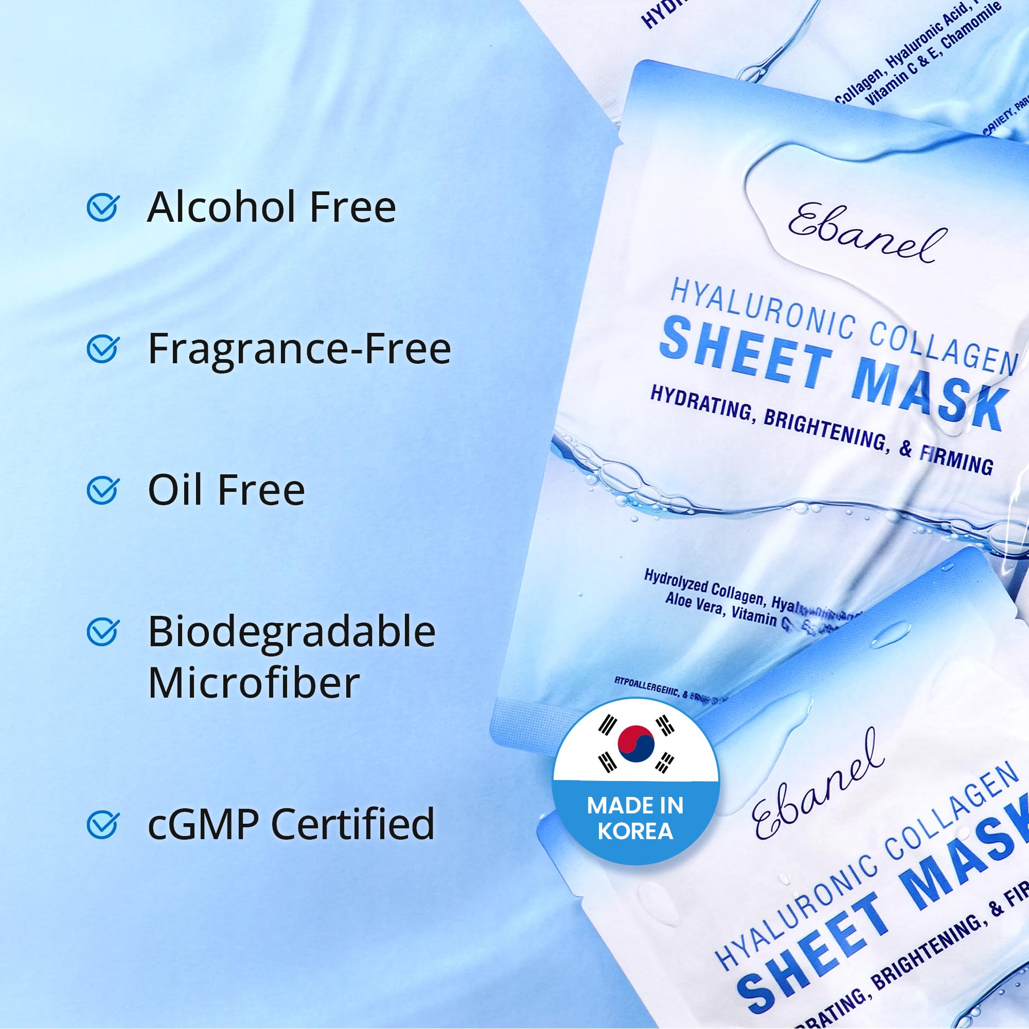 Ebanel collagen mask – seaweed-derived collagen supports elasticity and renewal.