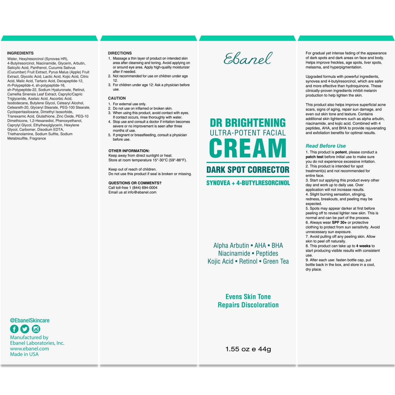 Application on face demonstrates easy daily use of Ebanel remover