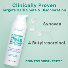Cream swirl texture shows rich formula for spot fading