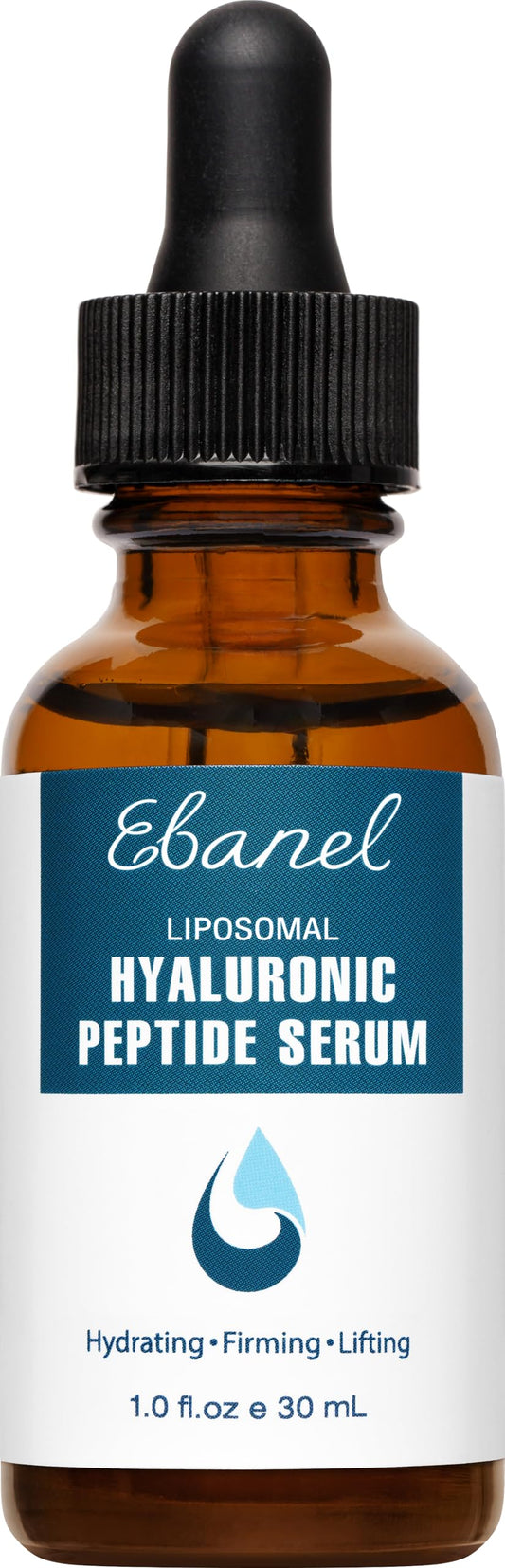 Ebanel Hyaluronic Serum bottle with dropper for deep hydration