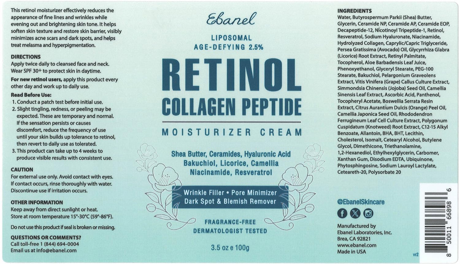 Ebanel Retinol Cream provides hydration and supports the skin barrier during daily use
