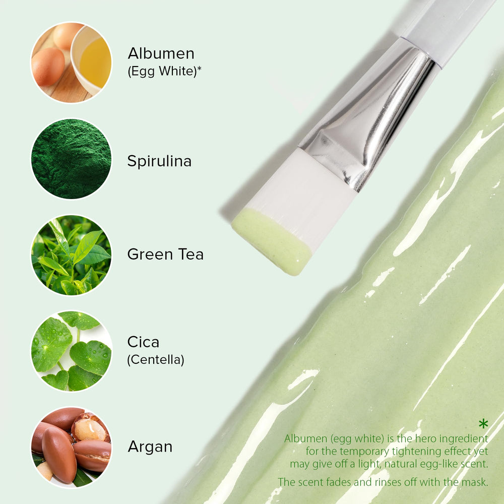 Ebanel spatula and brush for precise mask application.