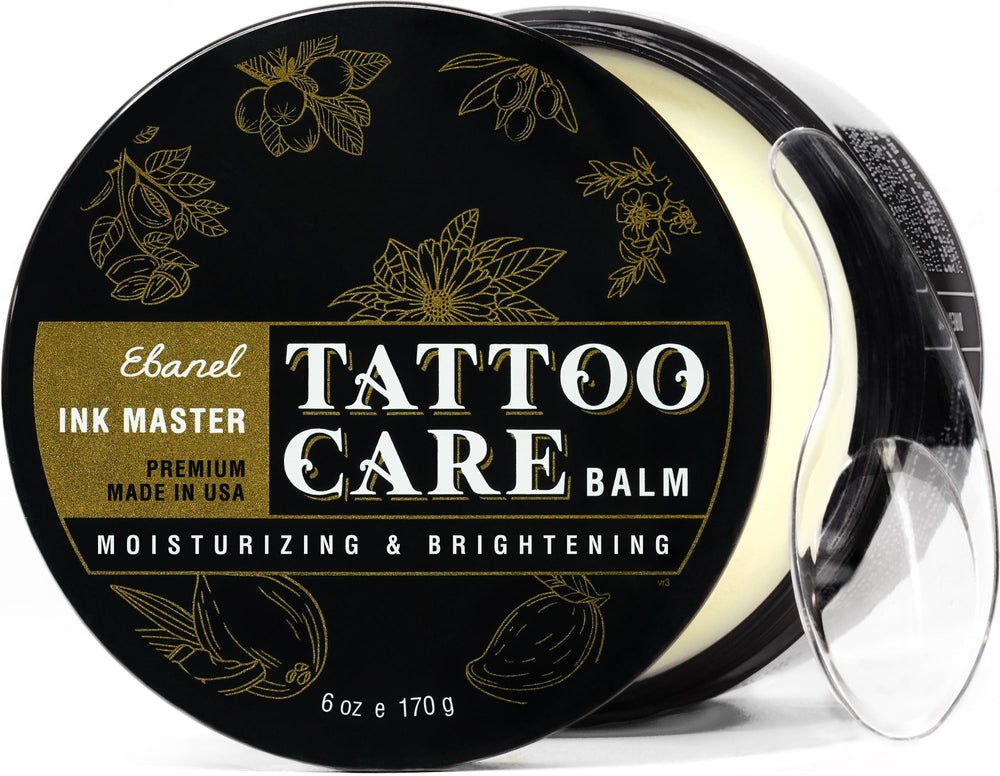 Ebanel Tattoo Balm 6oz packaging showcases premium aftercare for all-stage healing