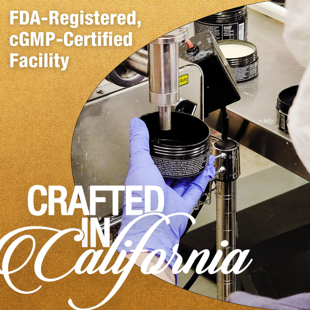 USA-made Ebanel Tattoo Balm facility label indicating quality manufacturing