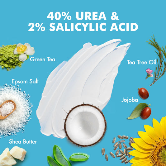 Ebanel Urea Cream 40% texture closeup for exfoliation and hydration