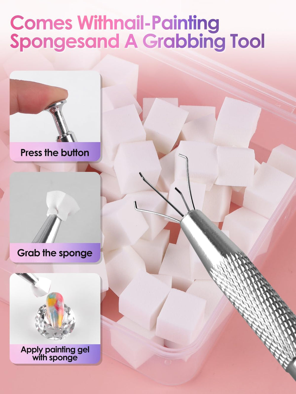 EBANKU grabbing pen helps locate and lift gel for easy artwork.