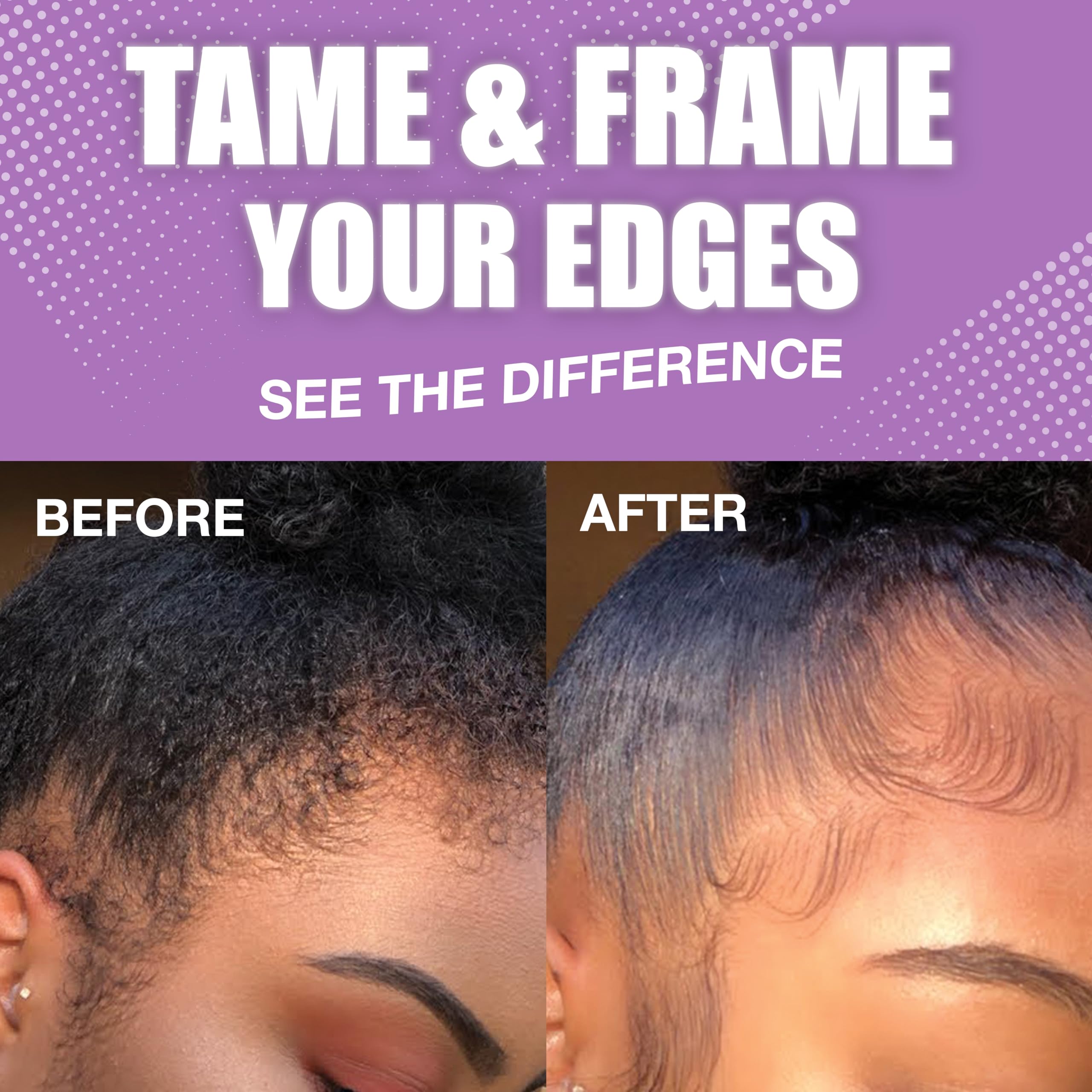 Closeup of EBIN NEW YORK edge tamer on edges with clean look