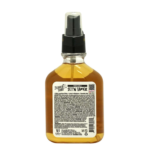 EBIN New York Styling Setting Mist pump demonstrates easy daily use and anti-frizz hydration.