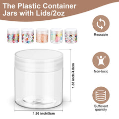 EBOOT 2oz clear cosmetic jar for makeup and samples, leakproof.