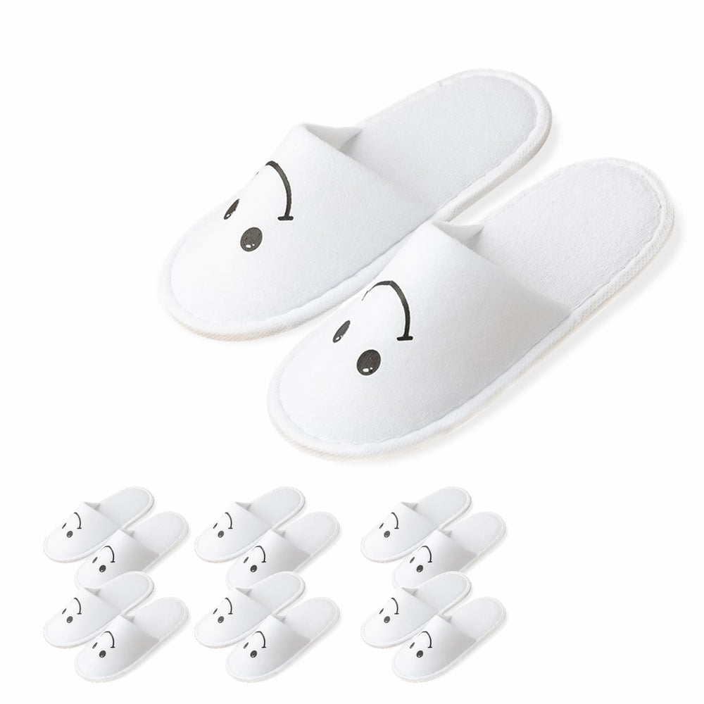 ECEOCC kids slippers with smiley design and soft fabric for cozy hotel stays